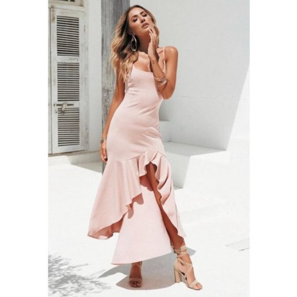 SALE Diana Flowy Sleeveless Ruffle Dress Pink - Picture 2 of 5